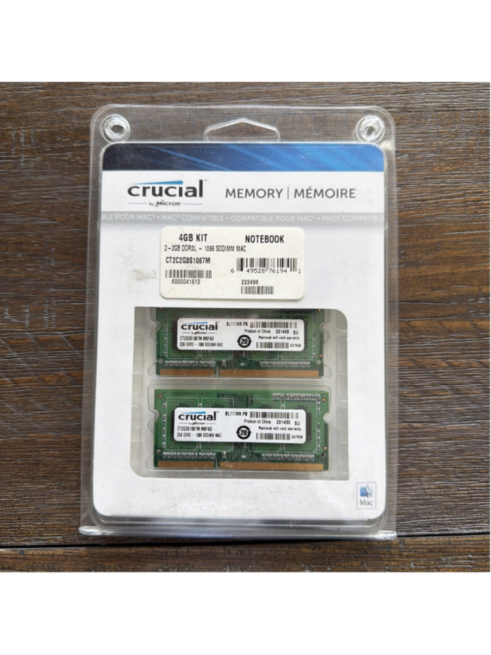 Crucial 4GB Kit (2-2GB) MAC 204-OIN DDR3 Memory for Notebooks (CT2C2G3S1067M)